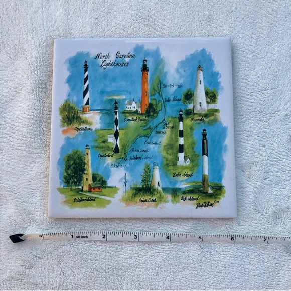Lighthouse Trivet Tile Coaster Ronald Williams North Carolina - Picture 3 of 6